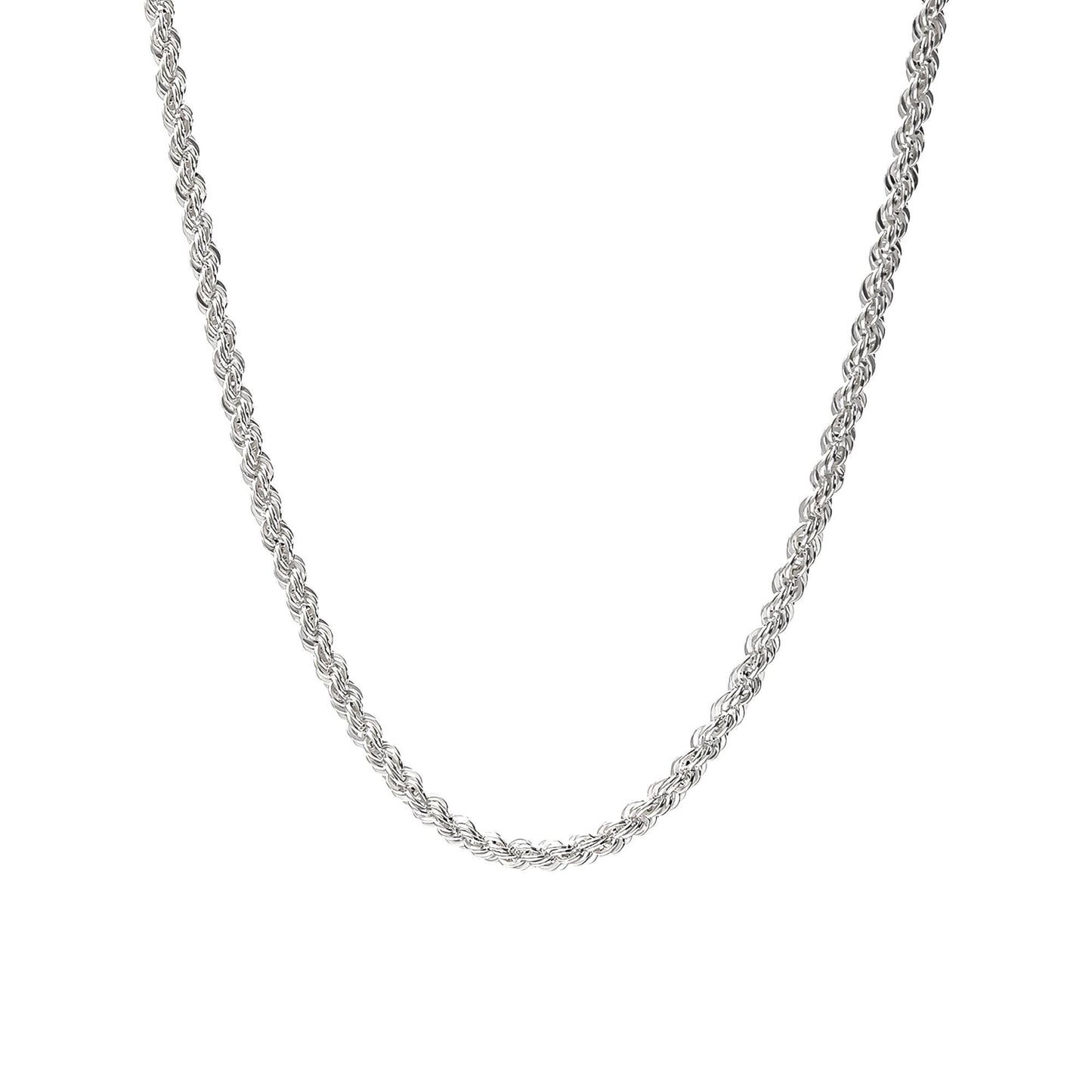 925 Sterling Silver Chain Necklace | Rope, Tondo, Square King, Spiga Styles for Men Women | Minimalist Jewelry, Chain for Charm Pendant