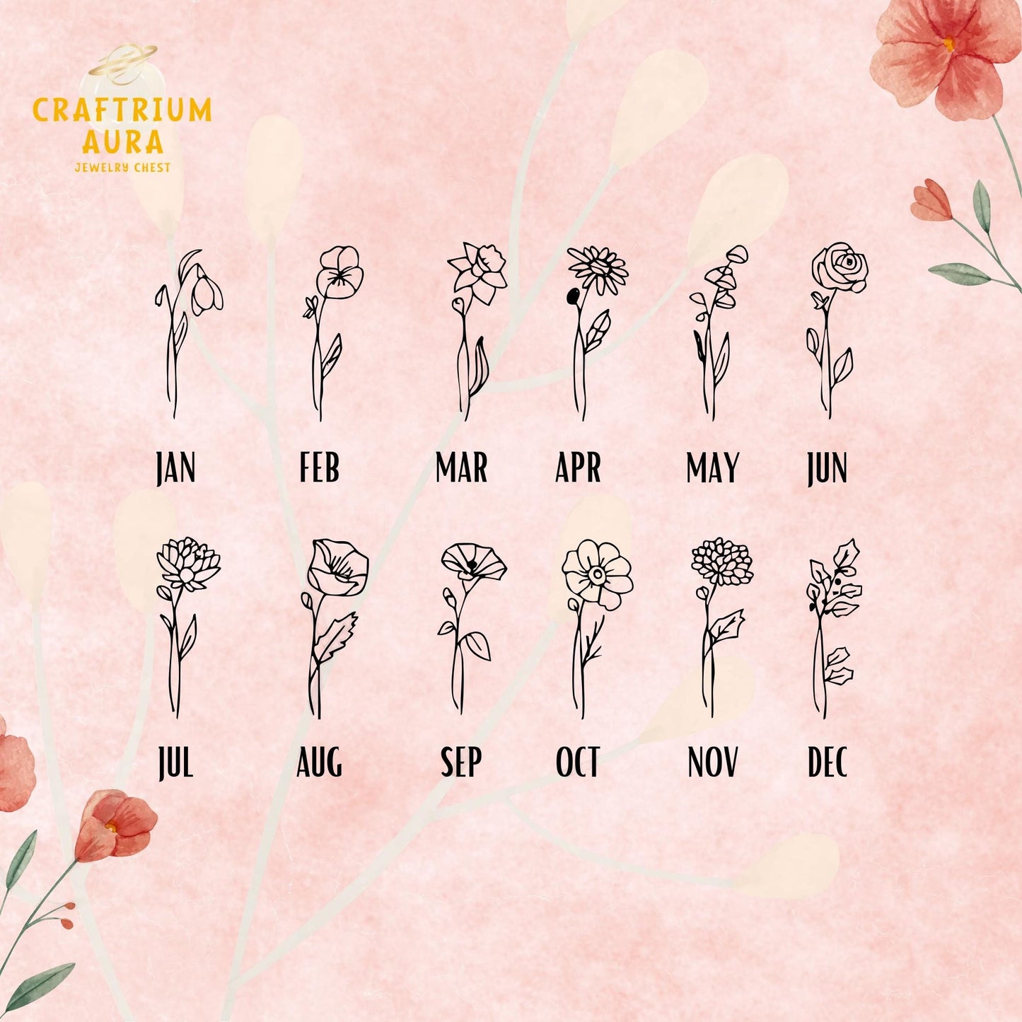 Custom Birth Flower Signet Ring, Adjustable 925 Silver Engraved Floral Jewelry, Personalized Minimalist Gift for Her, Christmas Gift