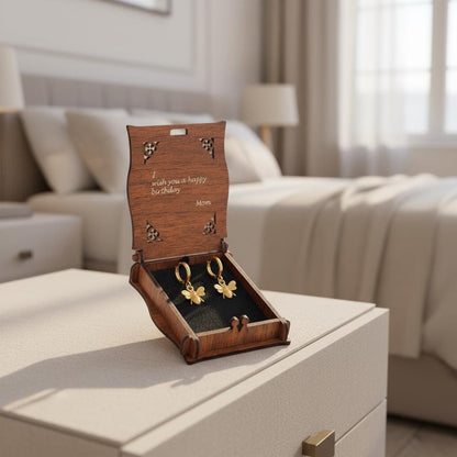 Minimalist Honeybee Huggie Hoop Earrings, 14K Gold Plated 925 Silver Dangle Charm, Personalized Christmas Gift, Nature Lover Jewelry