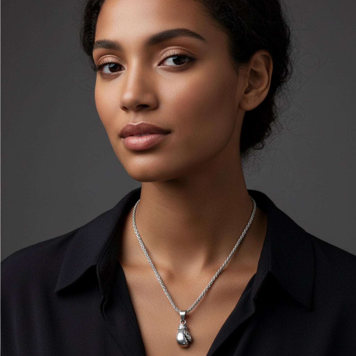 Unisex Heavy Silver Boxing Glove Pendant, Silver Boxing Charm, Silver Kickboxing Charm, Fighter Necklace, Gift for Boyfriend, Cancer Survive