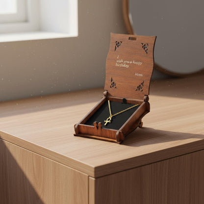 Minimalist Egyptian Ankh Cross Necklace, 925 Silver Gold Plated, Symbol of Life Jewelry, Custom Length Cultural Gift for Her, Christmas Gift