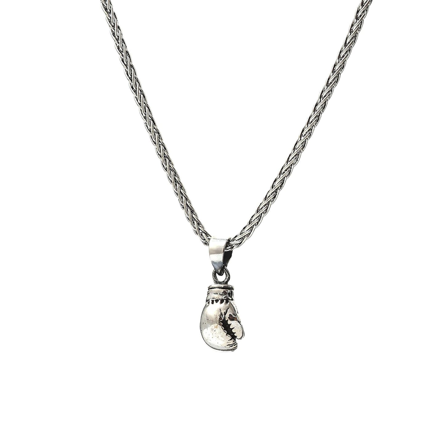 Unisex Heavy Silver Boxing Glove Pendant, Silver Boxing Charm, Silver Kickboxing Charm, Fighter Necklace, Gift for Boyfriend, Cancer Survive