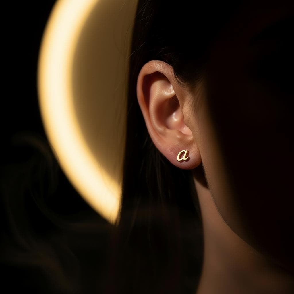 Minimalist 18k Gold Plated Sterling Silver Initial Earrings, Lowercase Letter Earrings, Gold Stud Earrings, Mother's Day Gift, Mom Gift