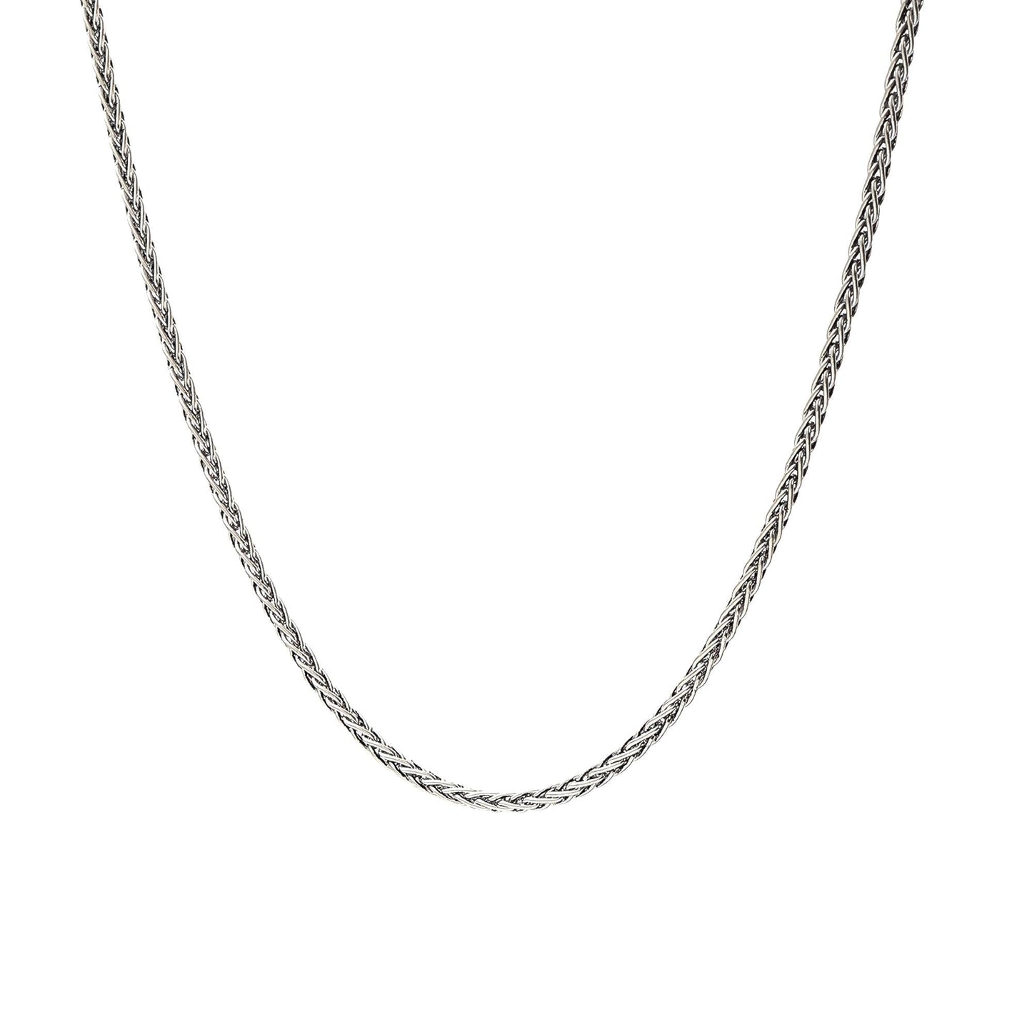 925 Sterling Silver Chain Necklace, Rope Spiga Tondo Styles, Unisex Minimalist Jewelry for Pendant, Personalized Gift, Christmas Gift