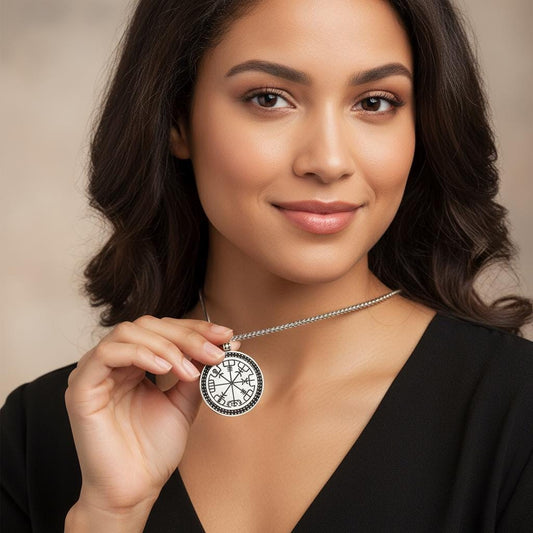 Vegvisir Necklace, Viking Compass Rune Pendant, Norse Runes Amulet, Sterling Silver Viking Jewelry, Protection Necklace, Norse Mythology