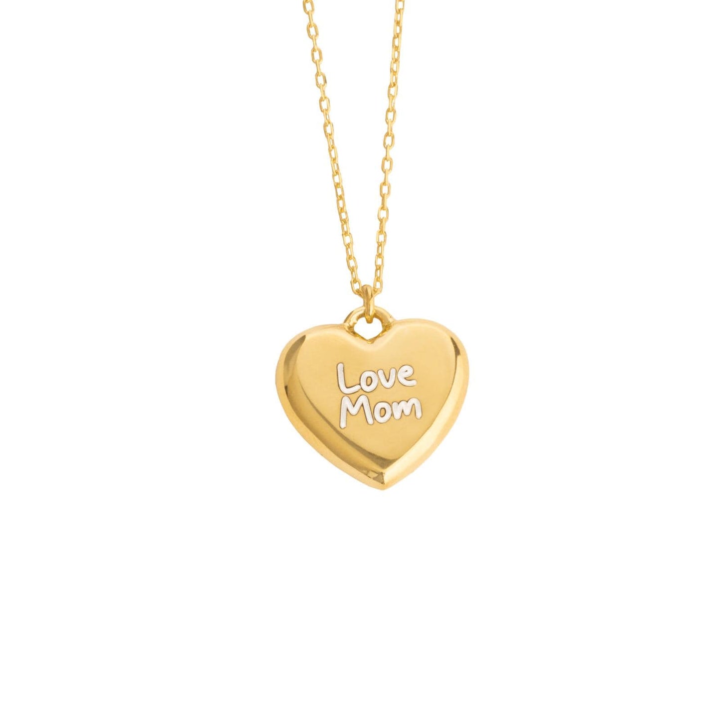 Minimalist Flat Heart Necklace, Dainty 925 Sterling Silver Gold Plated Custom Length Chain, Simple Heart Charm Jewelry Gift for Her