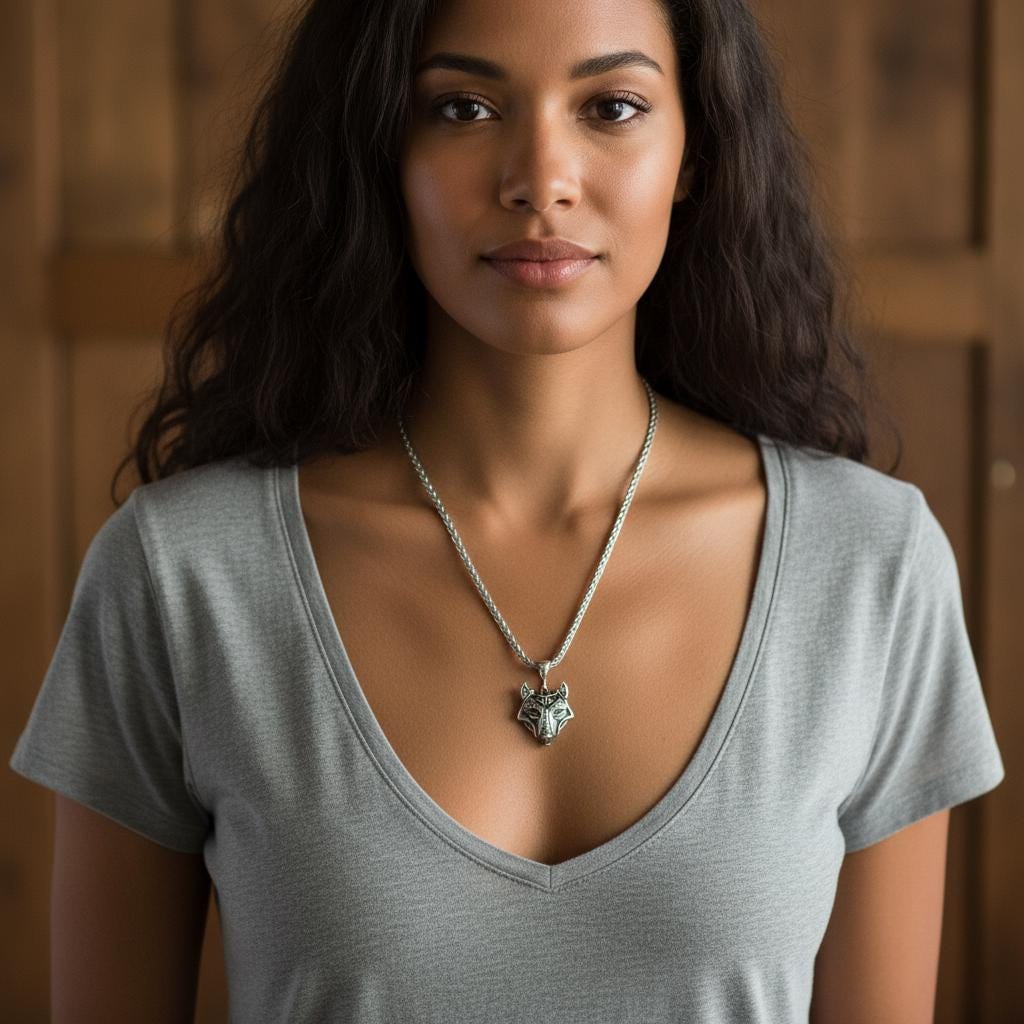 Viking Wolf Head Pendant, Stainless Steel Celtic Amulet, Unisex Protection Charm, Christmas Gift, Fenrir Norse Mythology Necklace