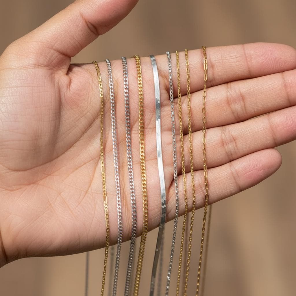 Gold Plated Layering Chain Necklace, Custom 925 Silver Chain Various Styles Dainty Thick, Everyday Minimalist Christmas Gift for Her Him